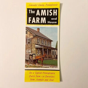 Vintage 1967 The Amish Farm and  House Pennsylvania Travel Brochure Souvenir